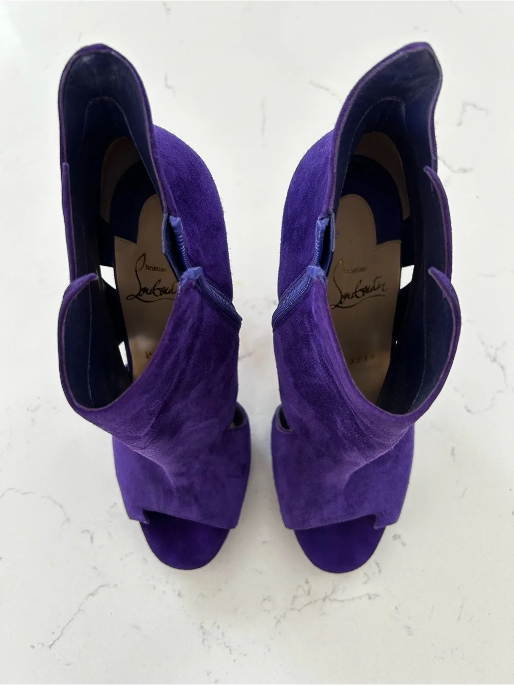 Christian louboutin purple suede leather booties/heels size 39